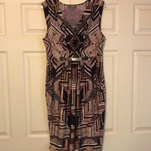 Multi color Vneck sleeveless dress with pockets